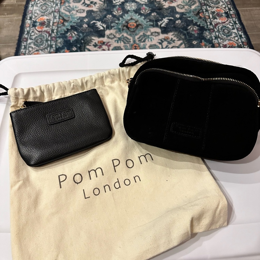 Pom Pom London Mayfair suede crossbody